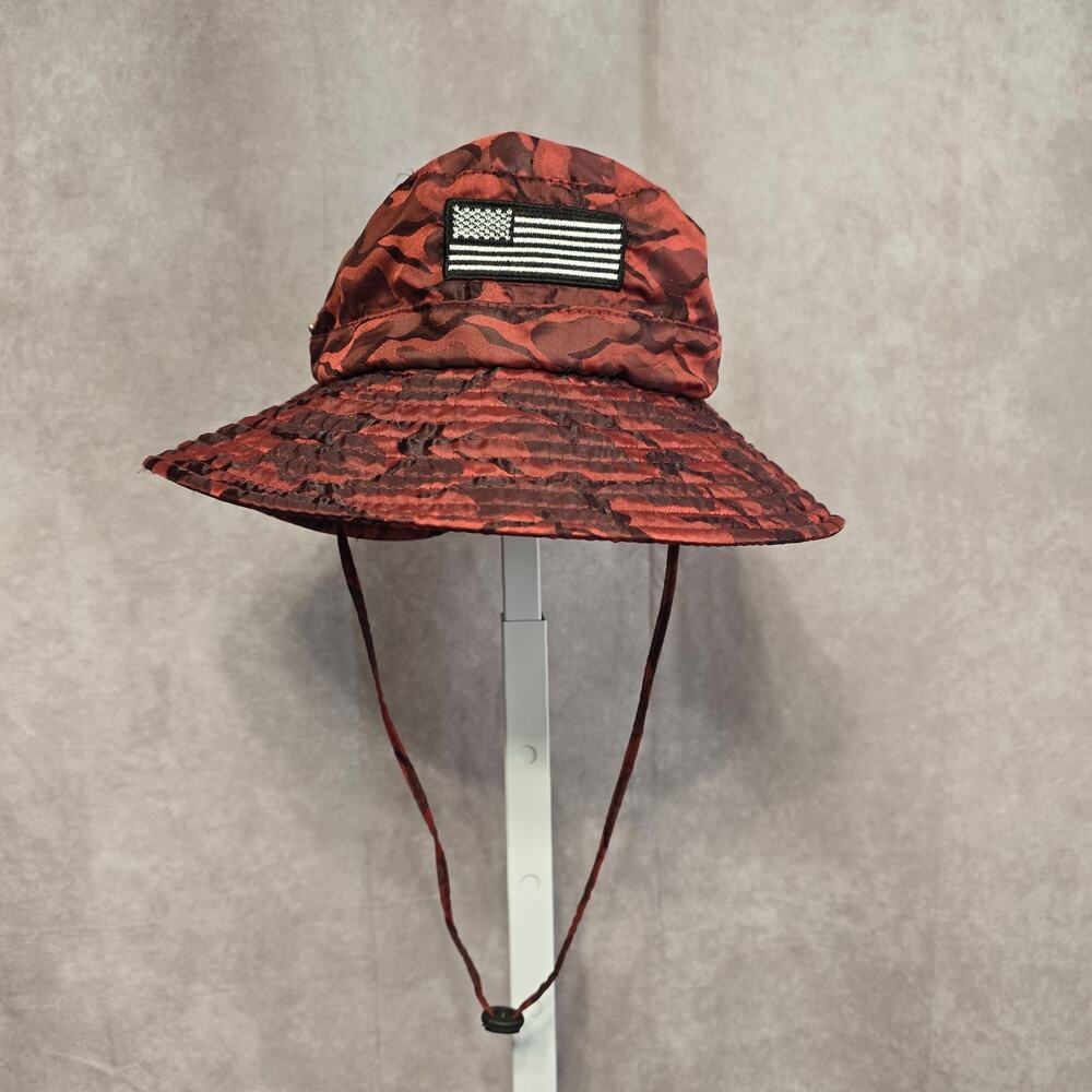 American Patriot Red Camouflage Fishermen Quick Drying Sports Outdoor Bucket Hat